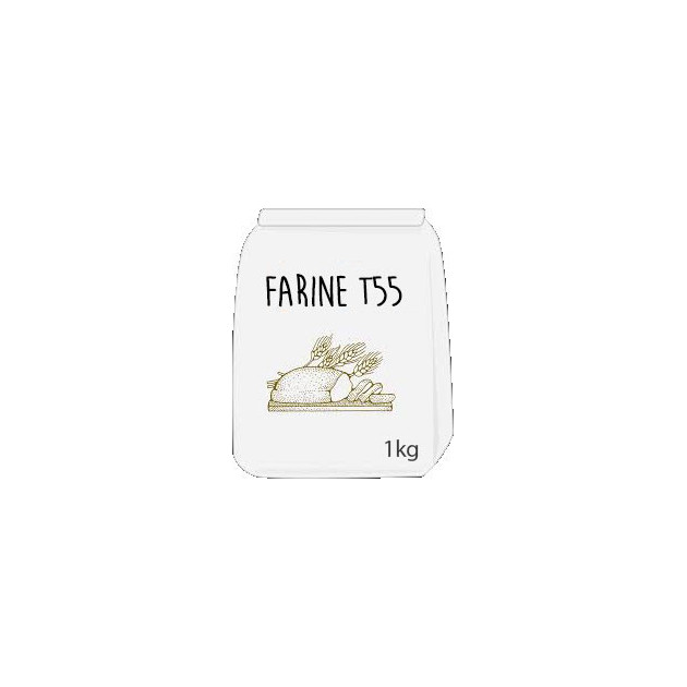 DLUO Courte Farine T55 Blé Epi Bleu 1kg