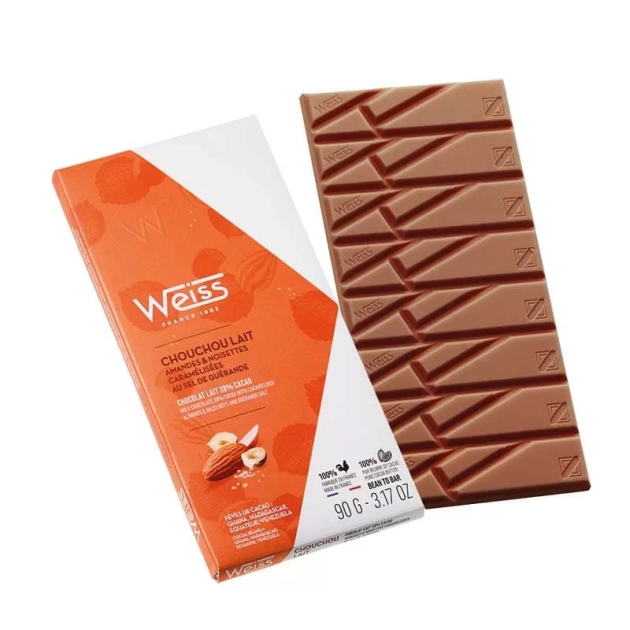 DLUO Dépassée Tablette de Chocolat au Lait Chouchou 38% 90 g Weiss