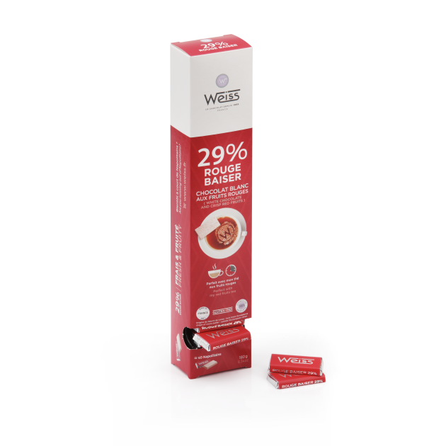 DLUO Dépassée Napolitain Chocolat Blanc Rouge Baiser 29% 180 g Weiss