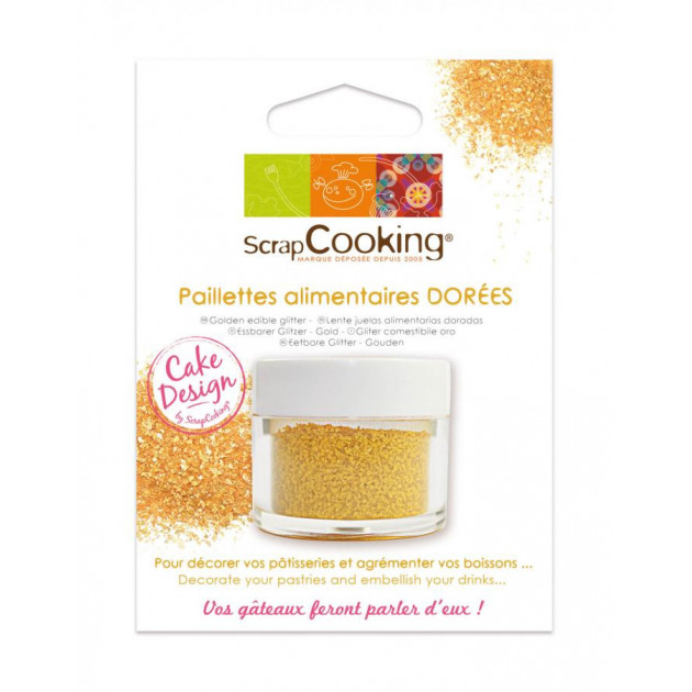 FIN DE SERIE Paillettes Alimentaires dorees 5g Scrapcooking