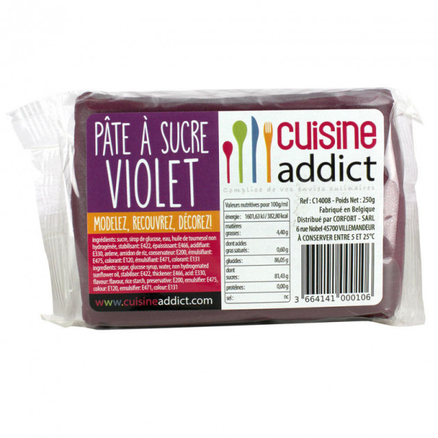 Pâte à Sucre Violet 250g Cuisineaddict - , Achat