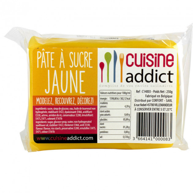 Pâte à Sucre Jaune 250g Cuisineaddict - , Achat, Vente,  Acheter