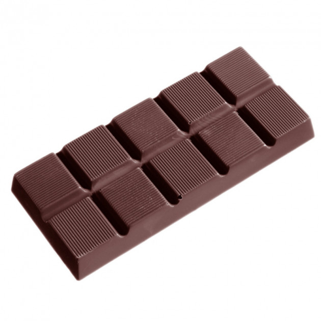 Moule Chocolat Tablette 10 Carrés Striés (x5) Chocolate World