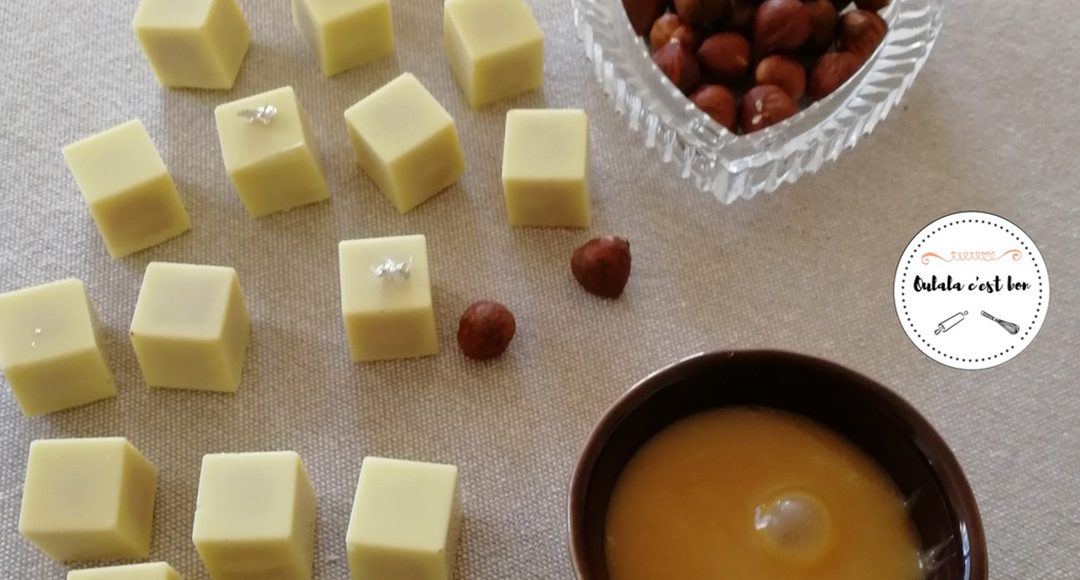 Chocolat Blancs au Caramel au Beurre Salé et Noisettes