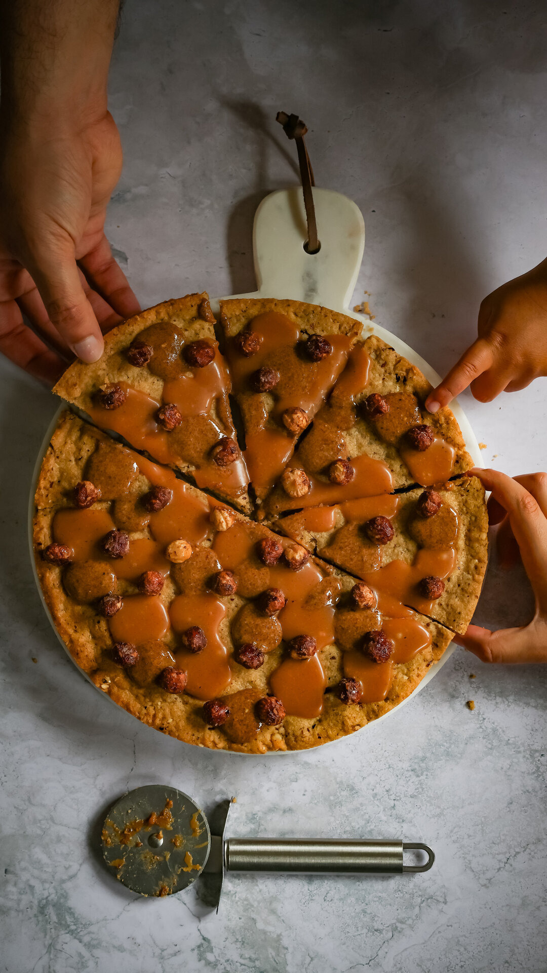 Recette tendance de pizza cookie noisette à partager